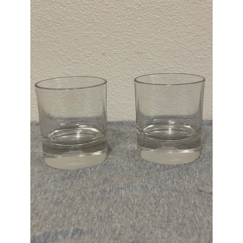 Crown Royal Rocks Glasses Unisex OS Clear Excellent Etched Lowball Whiskey Set 2
